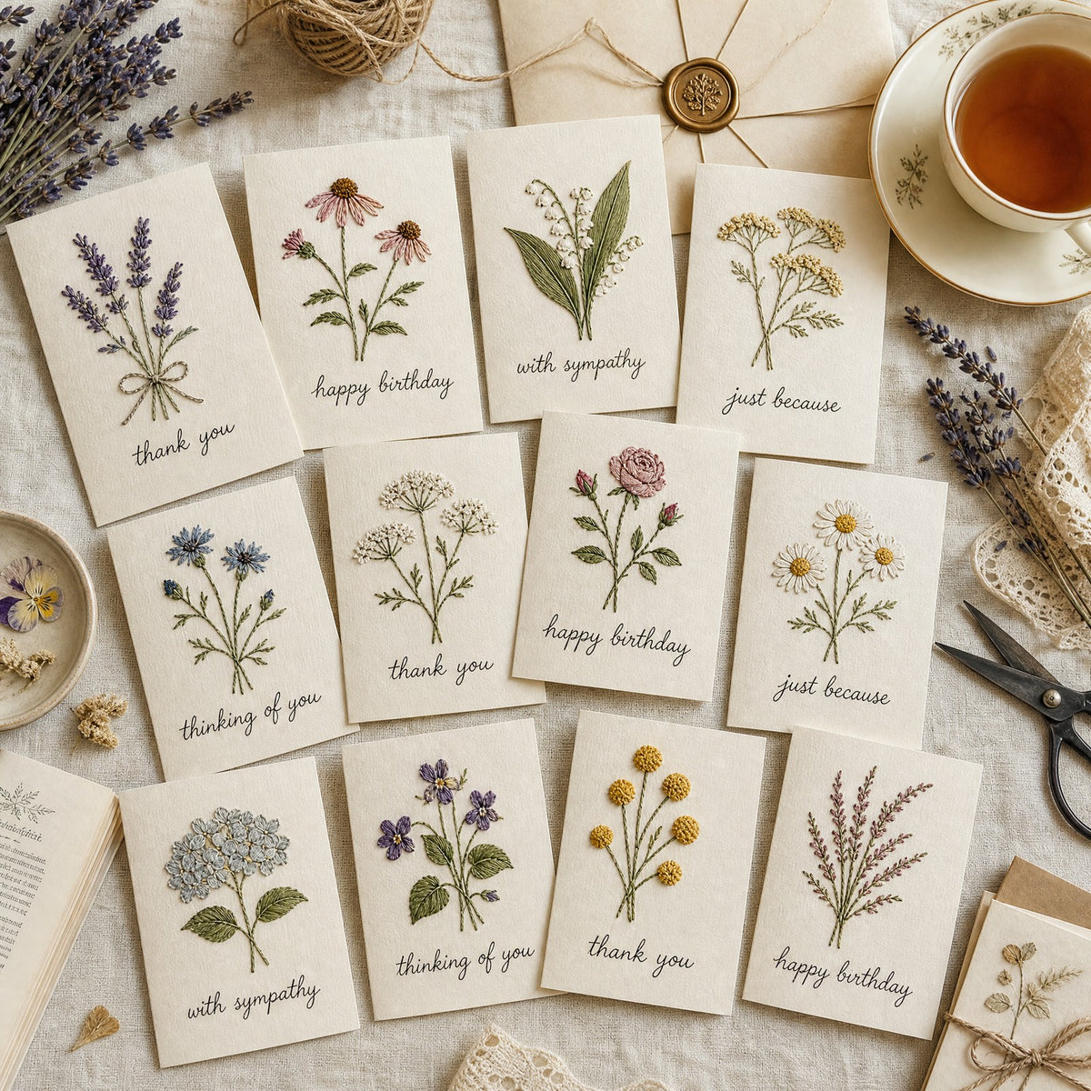 The Botanical Gift Set — stitched cards